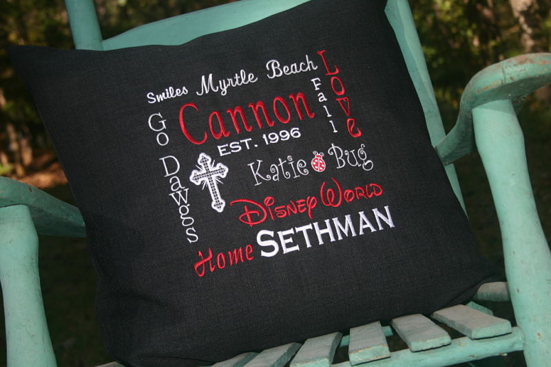 Premium custom keepsake pillow - Black